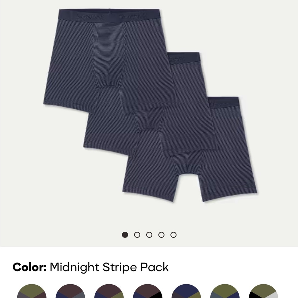 NWT Bombas Men's Midnight Stripe Boxer Briefs - 3-Pack